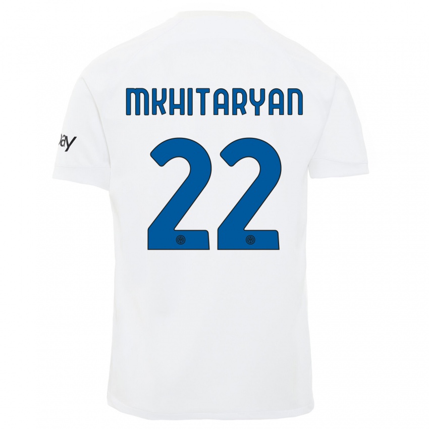 Dámské Henrikh Mkhitaryan #22 Bílý Daleko Hráčské Dresy 2023/24 Dres