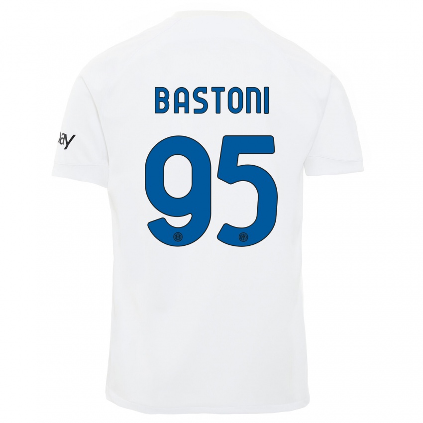 Dámské Alessandro Bastoni #95 Bílý Daleko Hráčské Dresy 2023/24 Dres