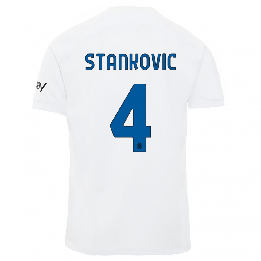 Dámské Aleksandar Stankovic #4 Bílý Daleko Hráčské Dresy 2023/24 Dres