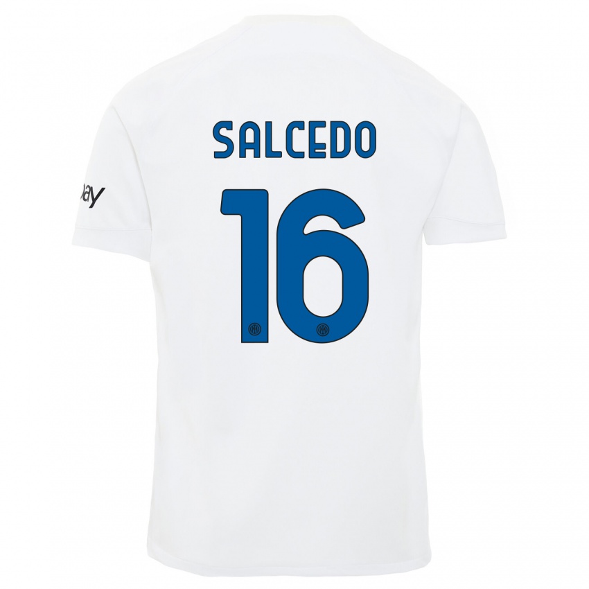 Dámské Eddie Salcedo #16 Bílý Daleko Hráčské Dresy 2023/24 Dres