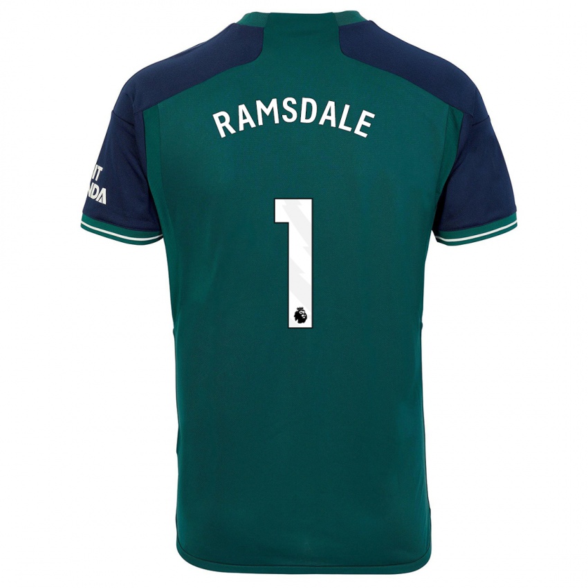 Dámské Aaron Ramsdale #1 Zelená Třetí Hráčské Dresy 2023/24 Dres