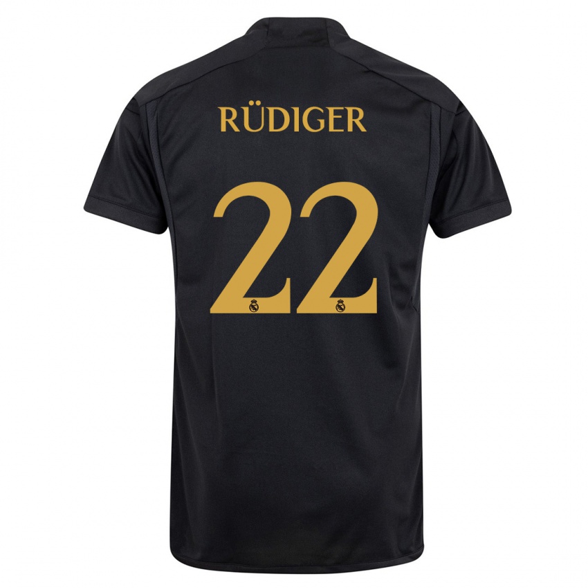 Dámské Antonio Rudiger #22 Černá Třetí Hráčské Dresy 2023/24 Dres