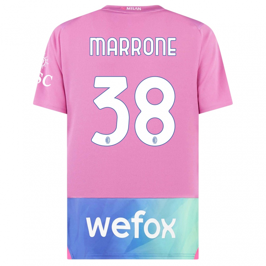 Dámské Federico Marrone #38 Růžová Fialová Třetí Hráčské Dresy 2023/24 Dres